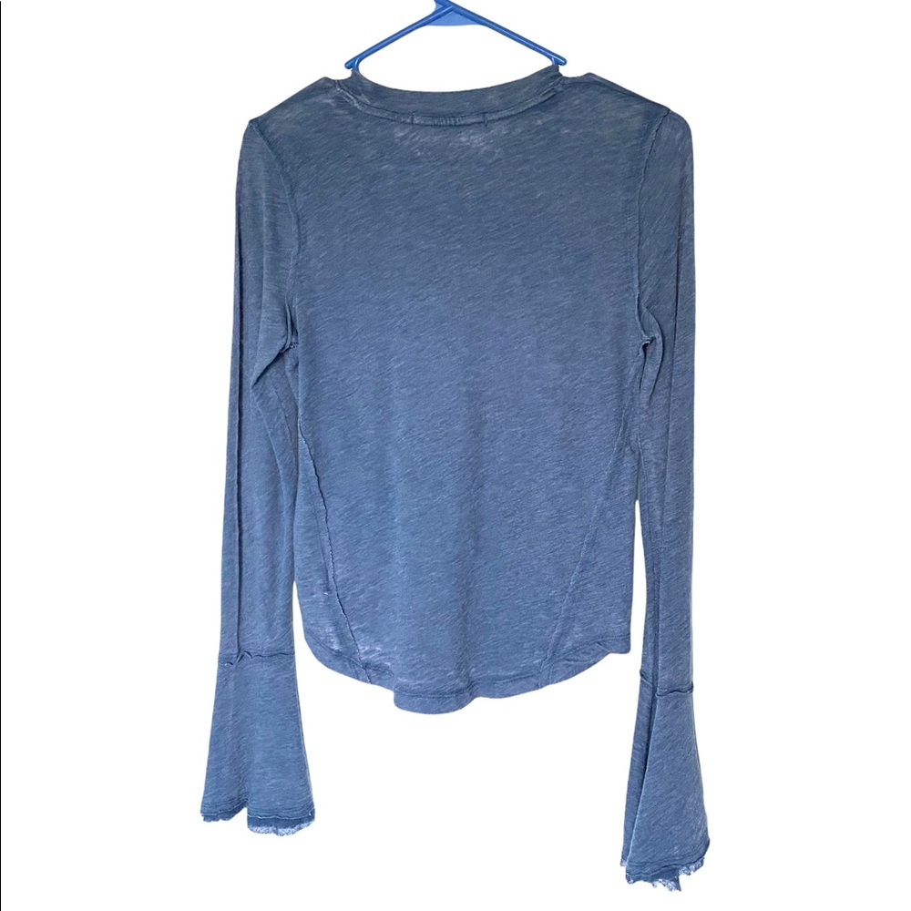 Sold Free People Cecelia Top T Shirt *Bell Sleeves Blue XS - Picture 7 of 16